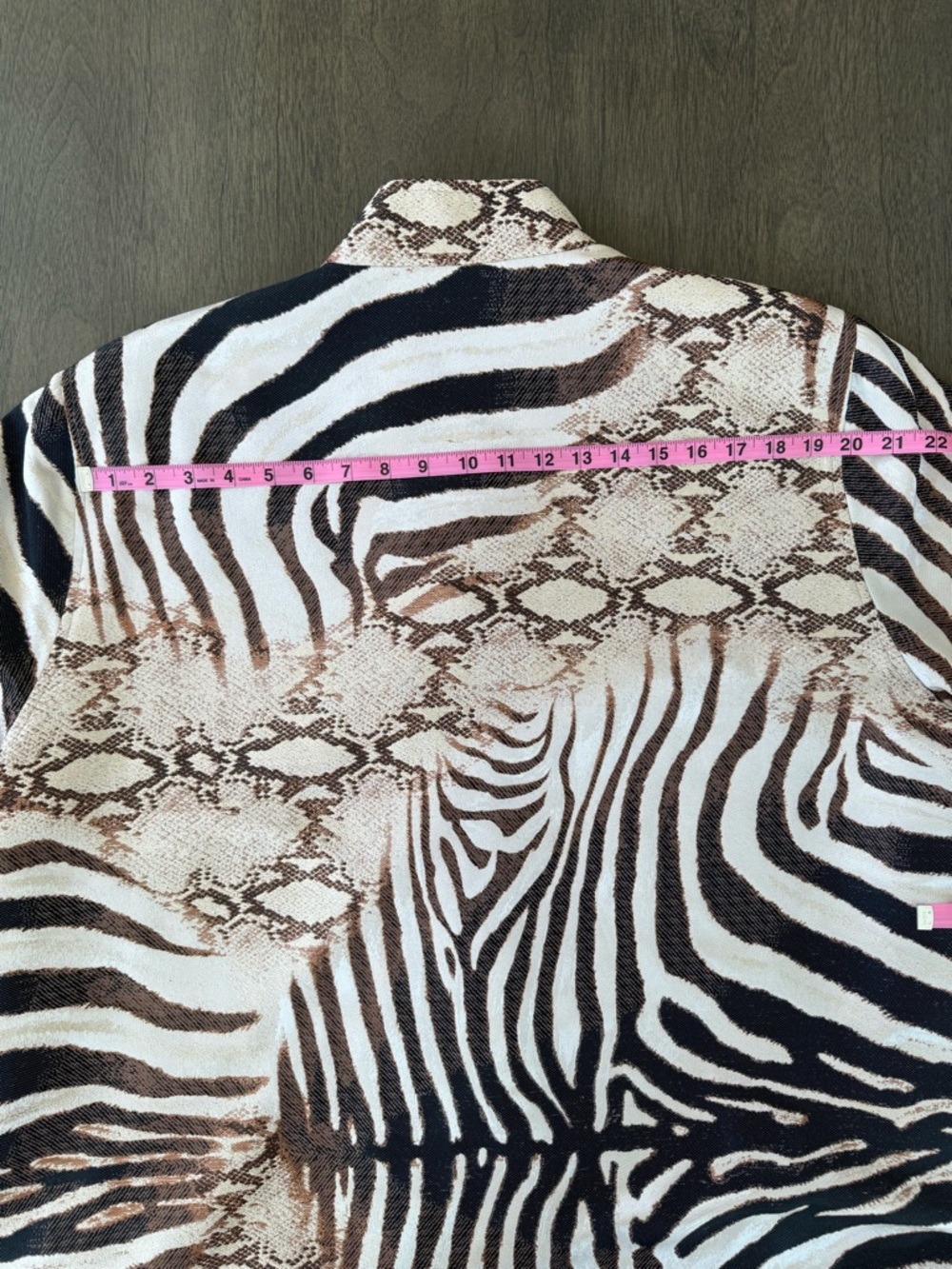 Caroline Rose Jacket Zebra Snake Animal Print No Size Tag Measures as 3X - Picture 12 of 16